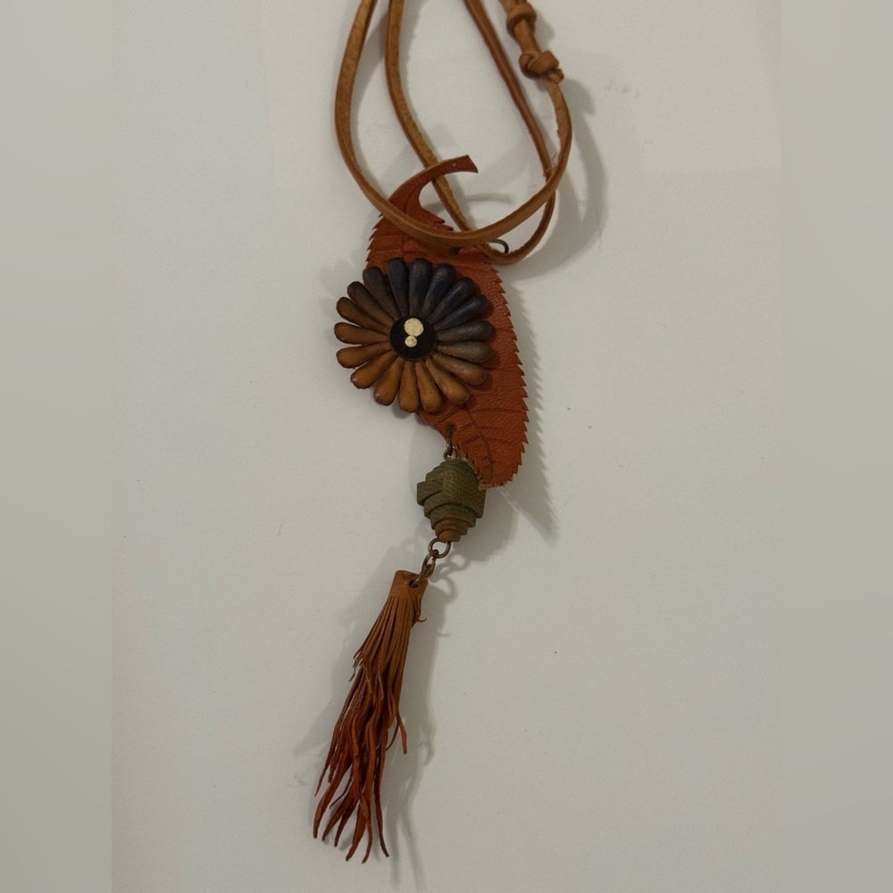 Two Leather Necklaces - Flower and Leaf
